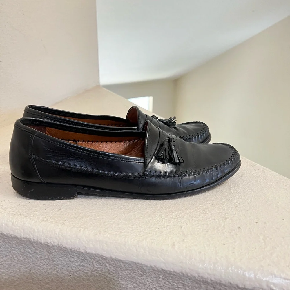Allen Edmonds Naples Black‎ Leather Tassel Loafers Dress Shoes Men’s Size 12